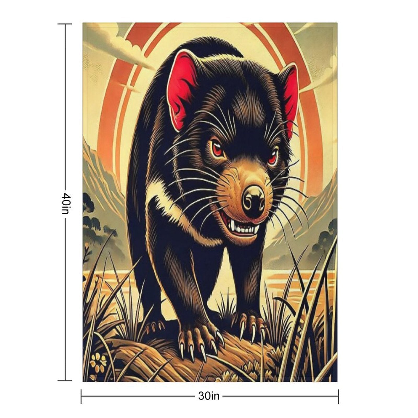 Tasmanian Devil  Tasmanian Devil Lovers Sustainable Throw Blanket