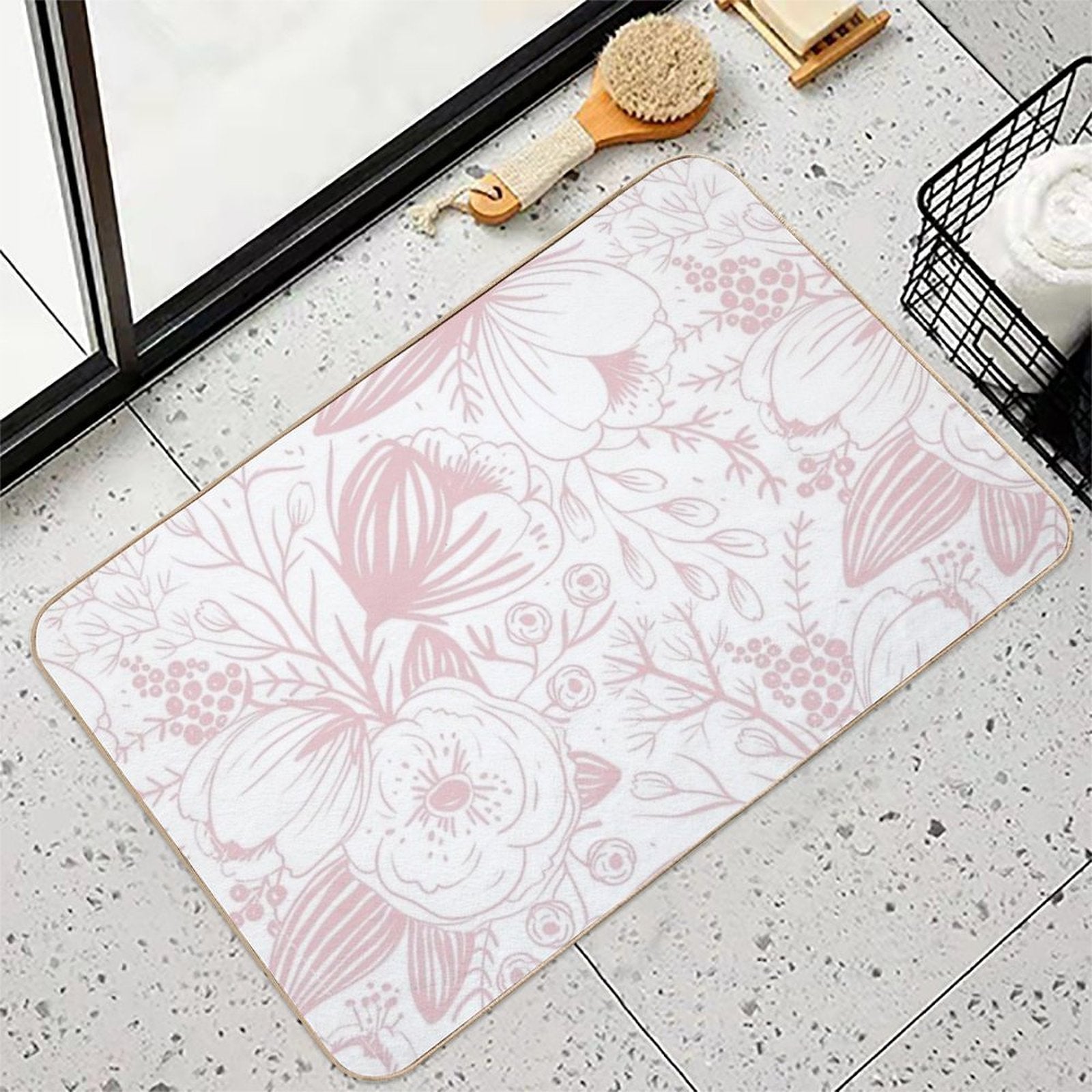 Vintage Light Color Floral Patterns, Vintage Light Color  Pattern ,Pattern for Nature Lovers.  Multi-Purpose Bath Mat