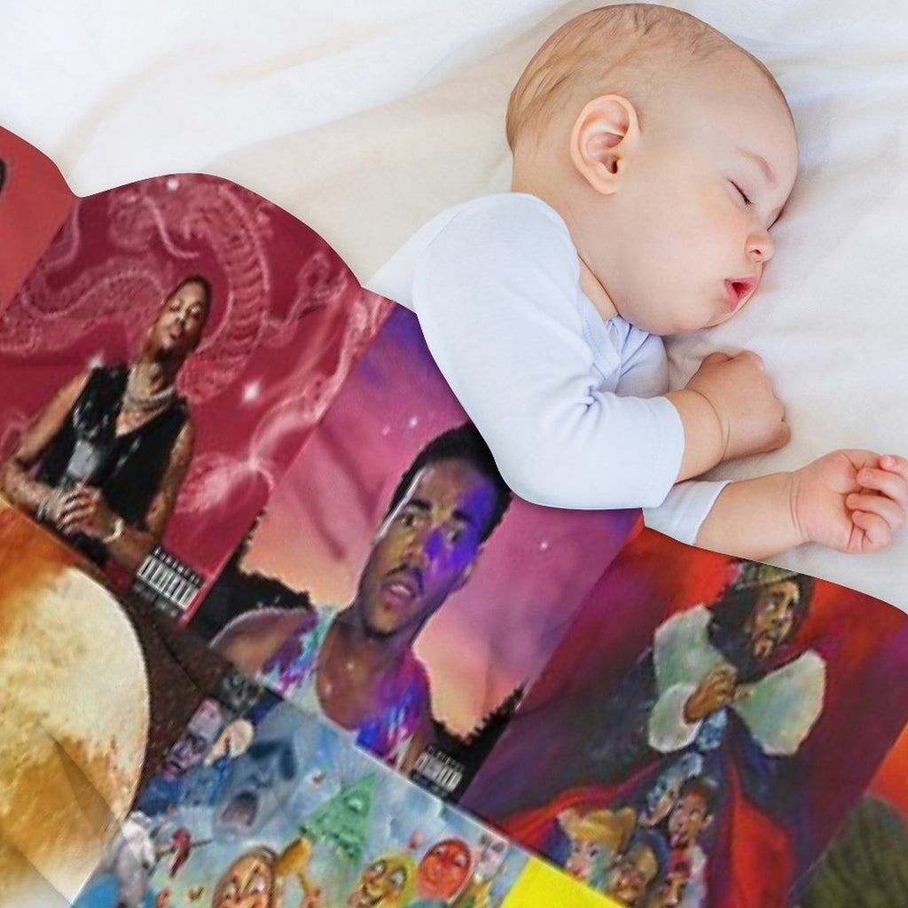 Album Cover Collage, Country Music Collage Tapestry Sustainable Throw Blanket