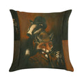 Fox And Badger Holmes And Watson Soft Hidden Zipper Throw Pillow