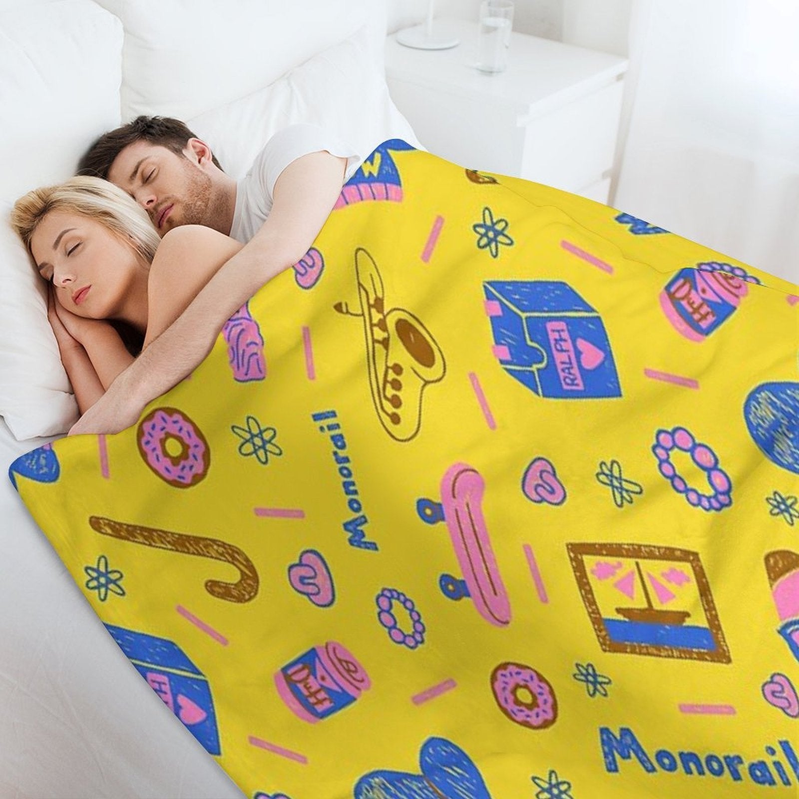 Comprehensive Simpsons Pattern Premium Throw Blanket