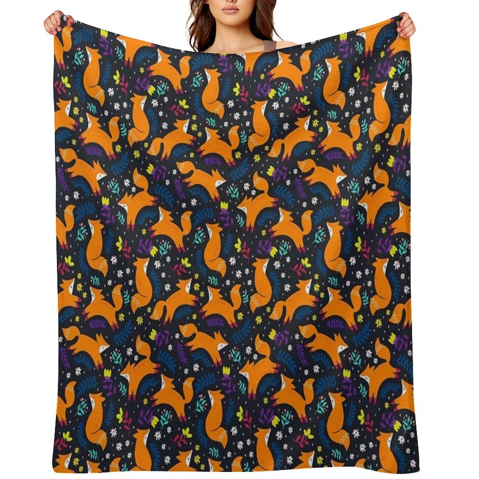Frolicking Foxes Versatility Throw Blanket