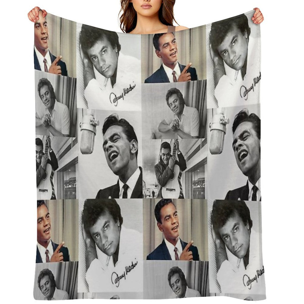 Johnny Mathis Collage Plush Throw Blanket