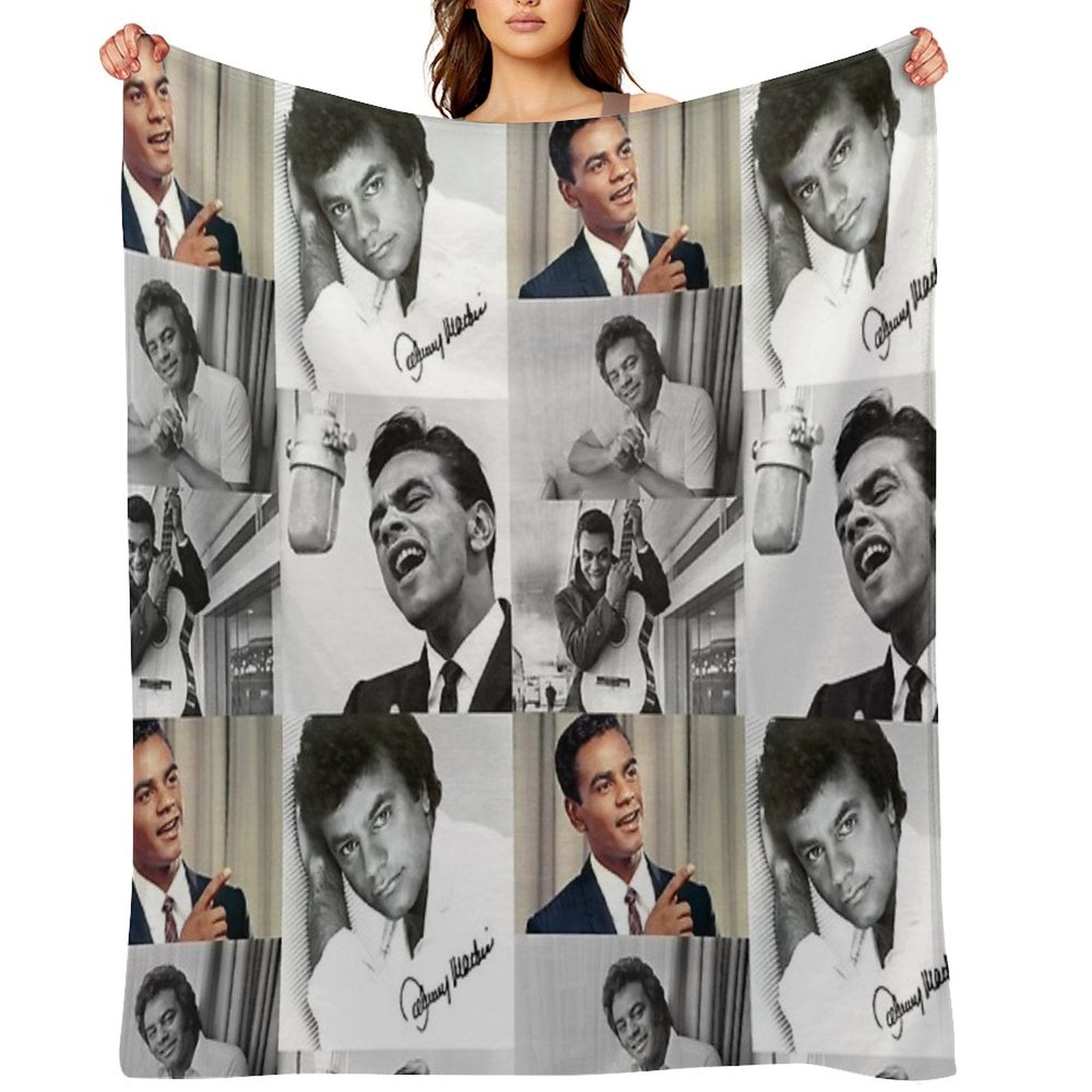 Johnny Mathis Collage Plush Throw Blanket