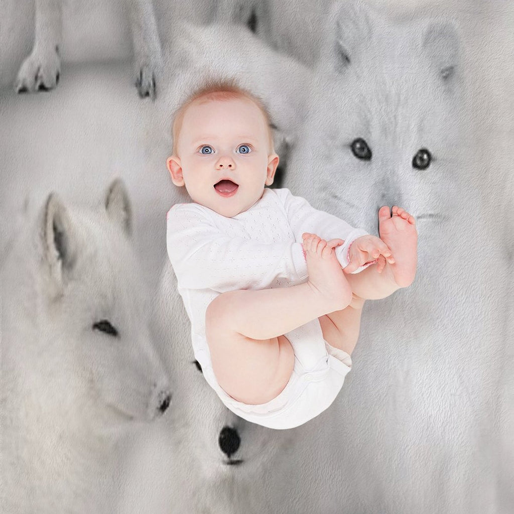 Arctic Foxes Multi-functional Throw Blanket