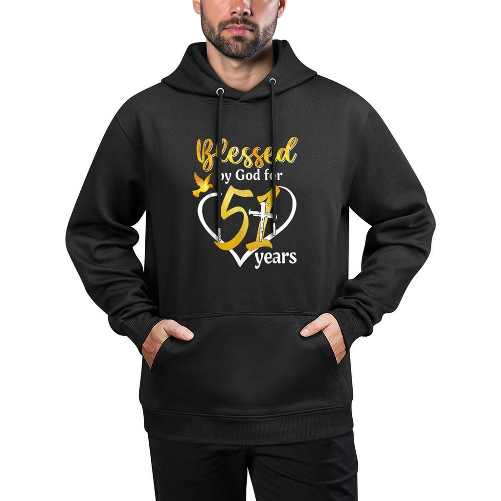 Blessed By God For 51 Years Old 51st Birthday Party Women Colorfast Hoodie