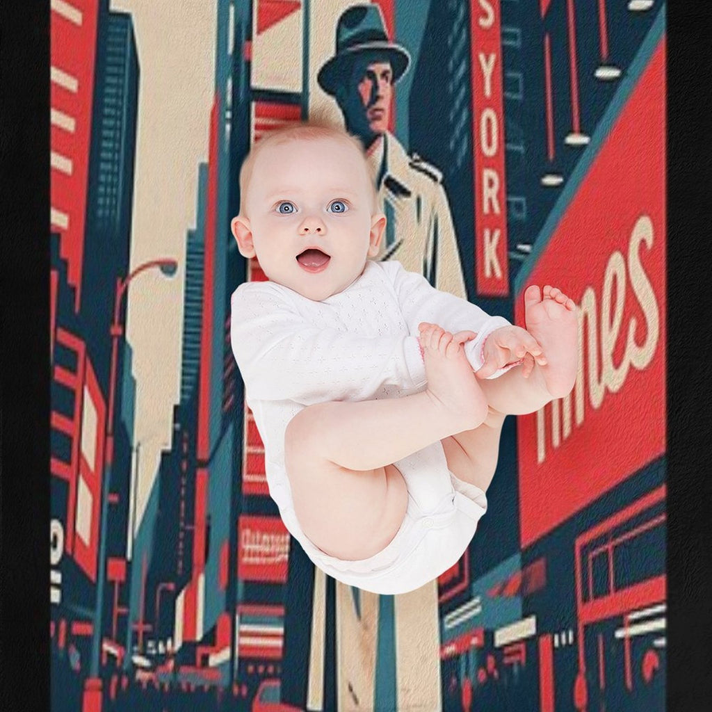 Bold Stranger in Times Square – Hope Style Urban Art Premium Throw Blanket