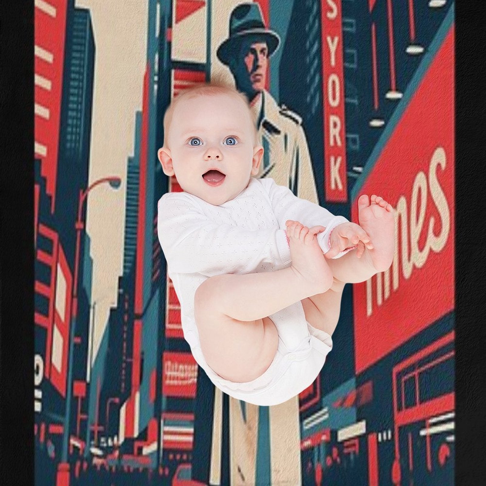Bold Stranger in Times Square – Hope Style Urban Art Premium Throw Blanket