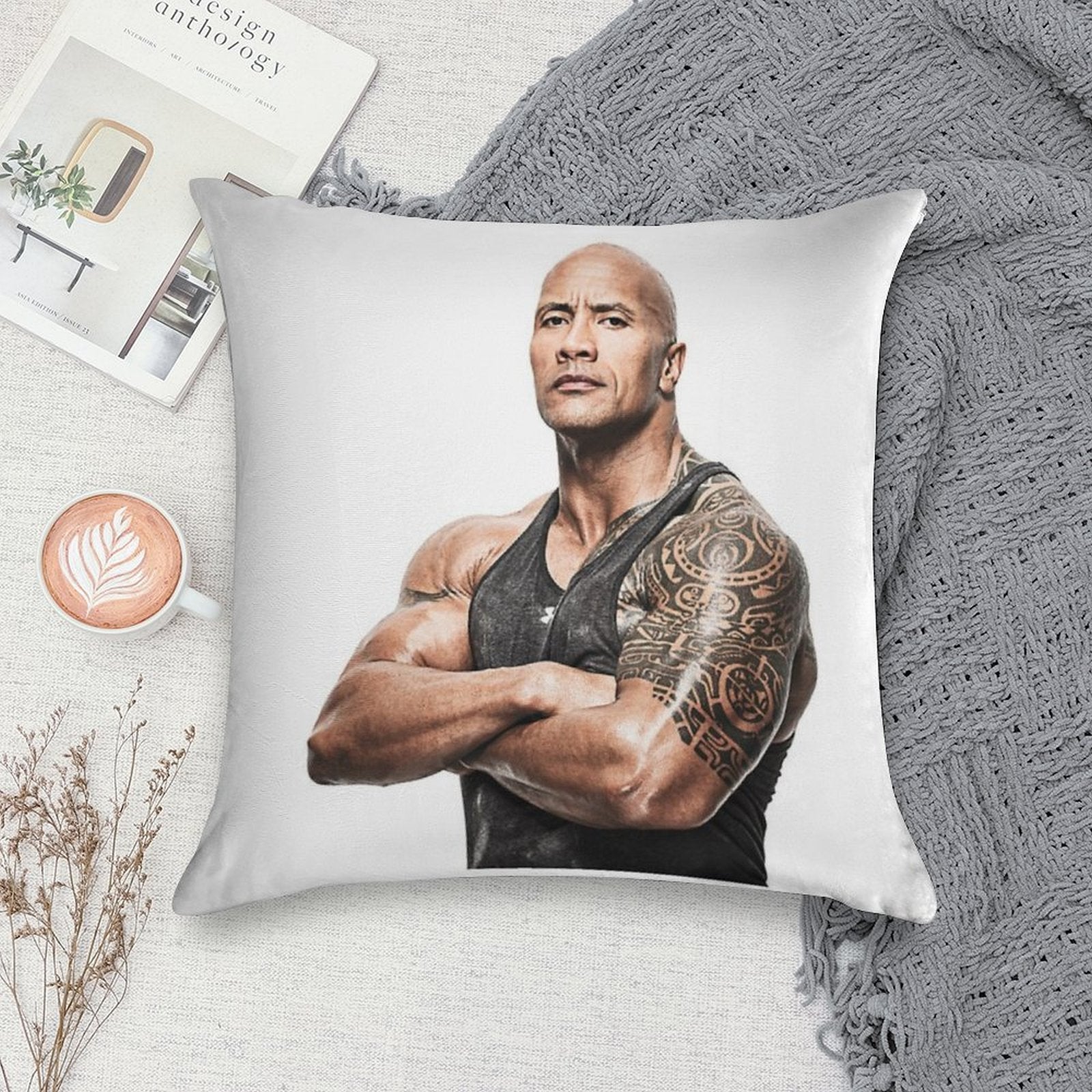 Dwayne Johnson Soft High-Density Material Throw Pillow