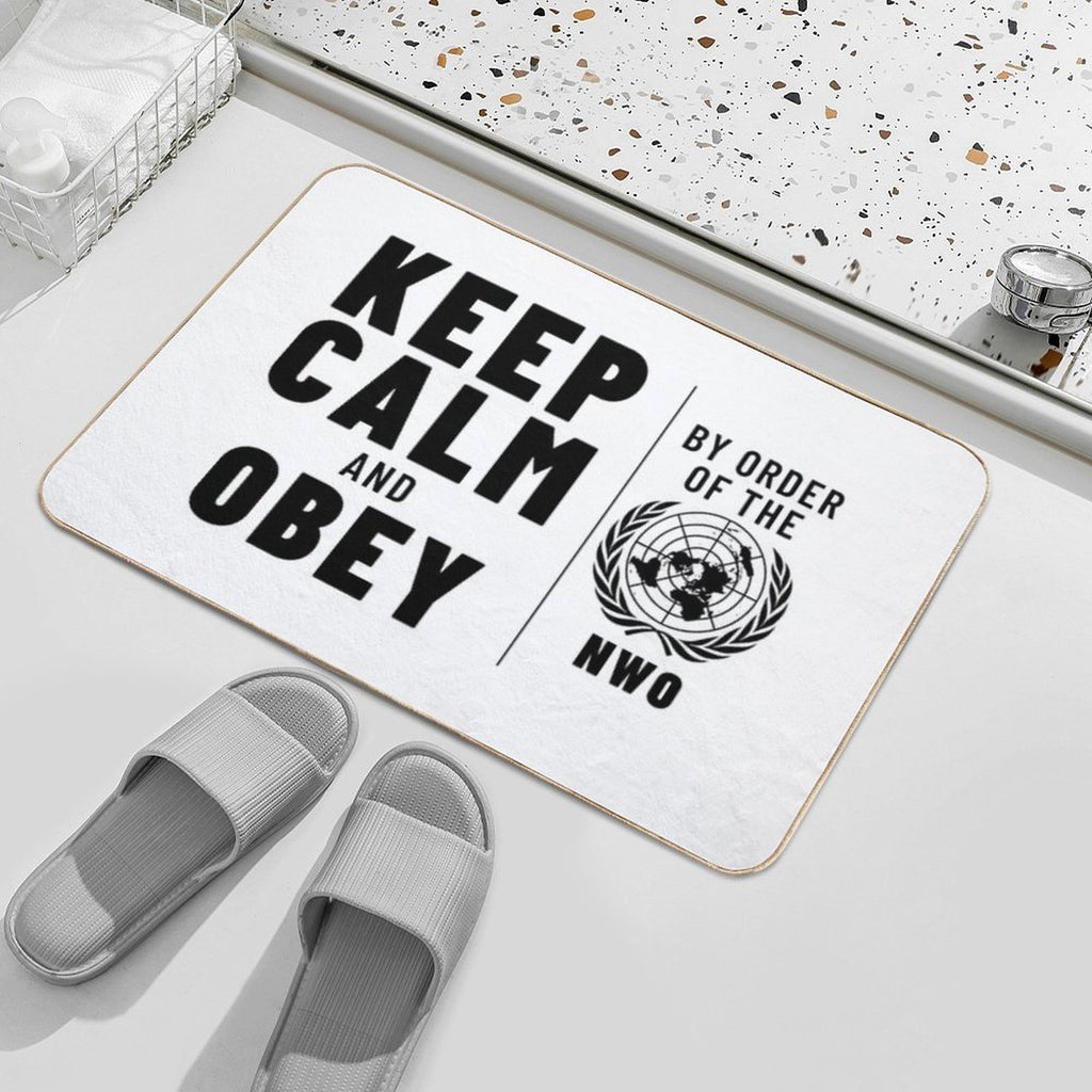 KEEP CALM AND OBEY NWO OBEY Inspired by The Movie THEY LIVE Starring Roddy Piper  Easy To Clean Bath Mat
