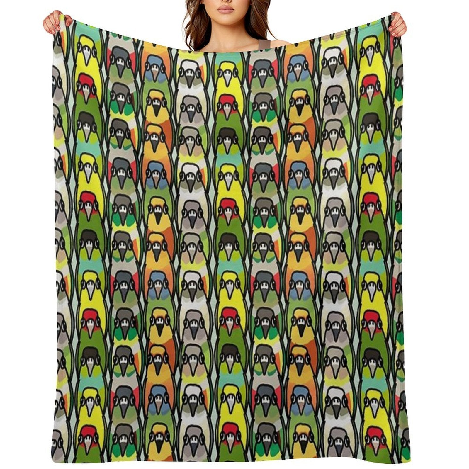 Conure Pattern Easy Care Throw Blanket