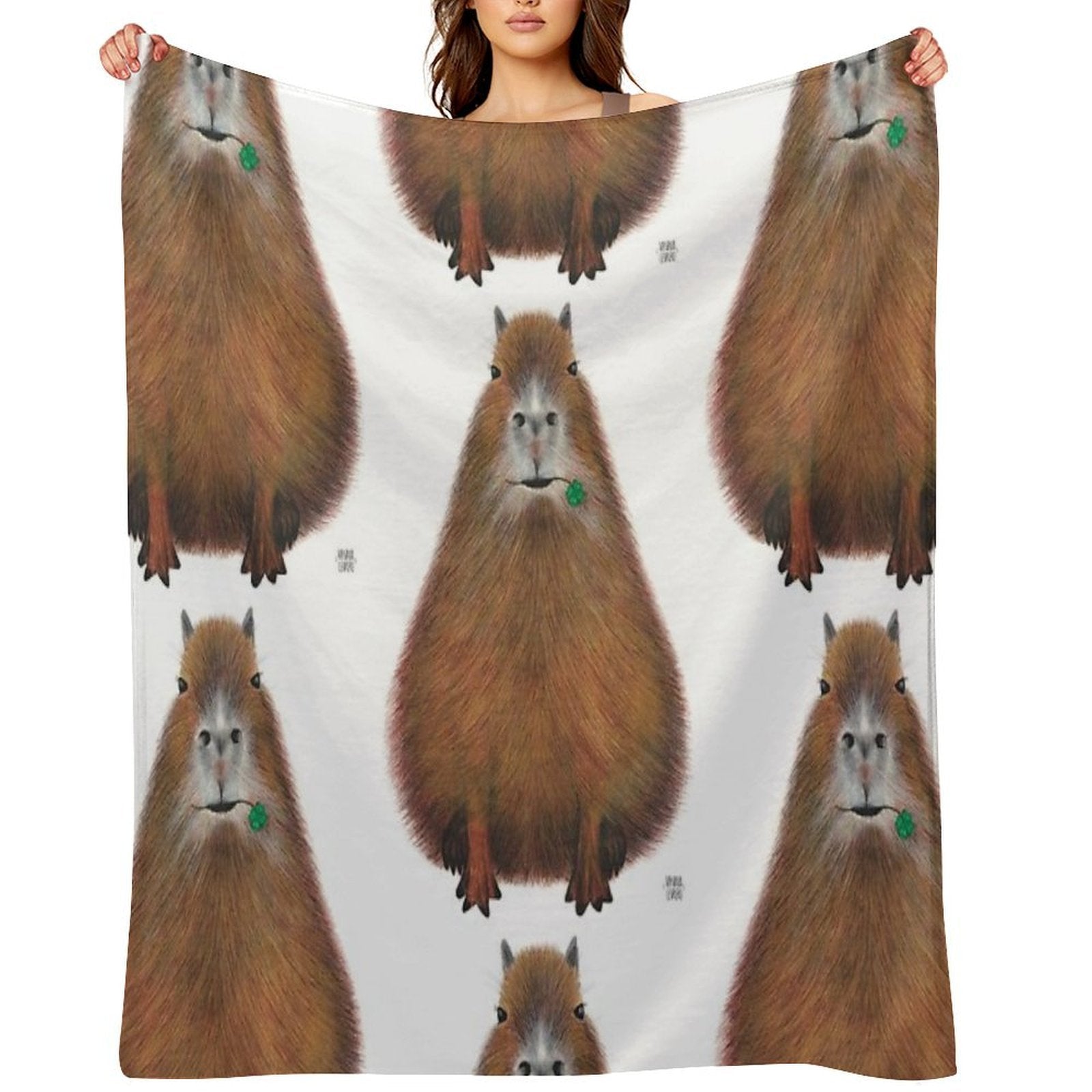 Capybara High Quality, Hand Made Illustration Comfort Throw Blanket