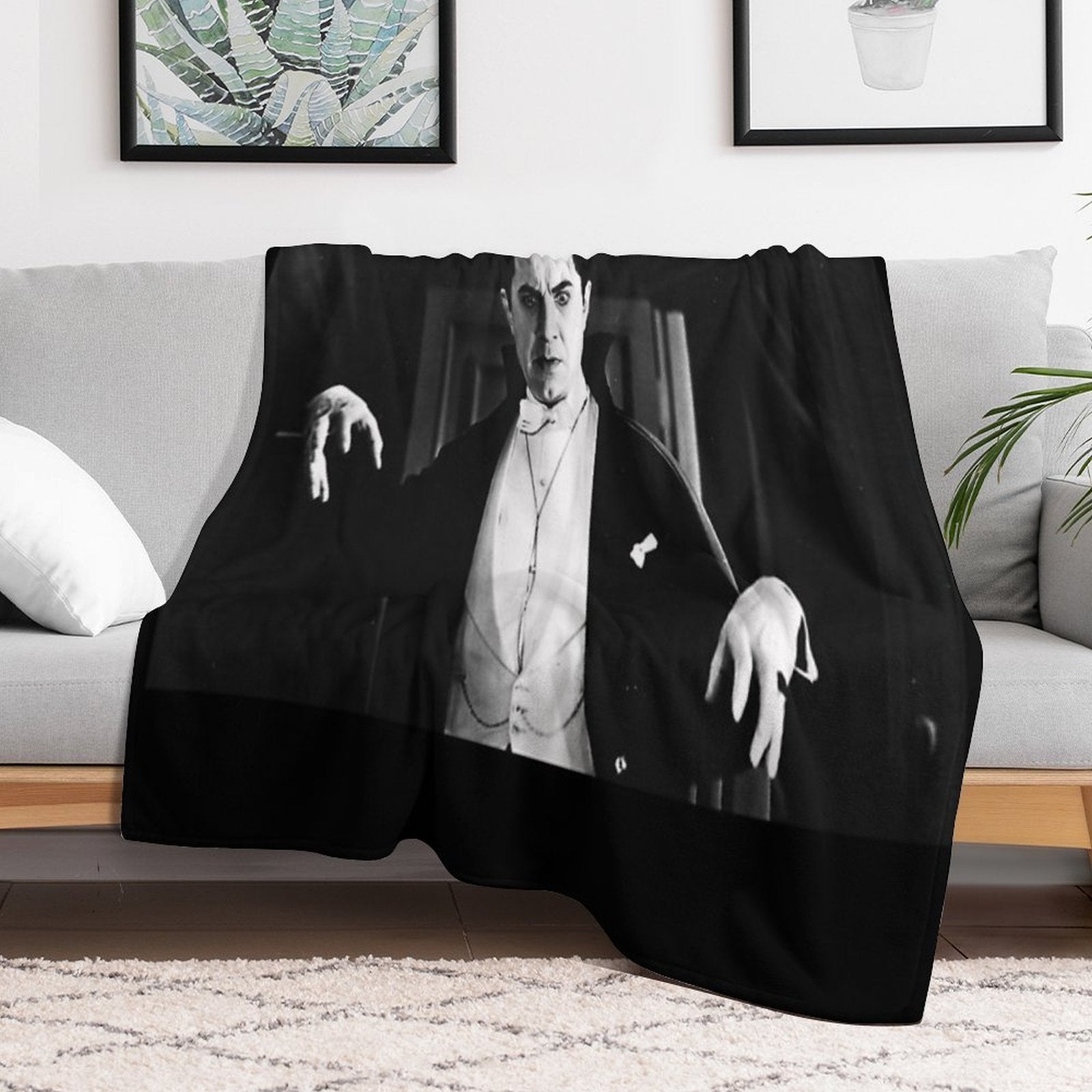 Classic Dracula Plush Throw Blanket
