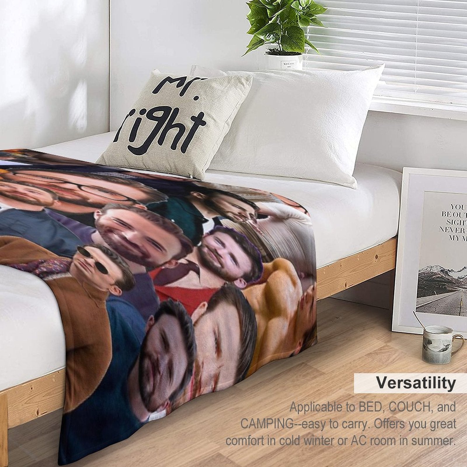 Chris Evans Photo Collage Easy Care Throw Blanket