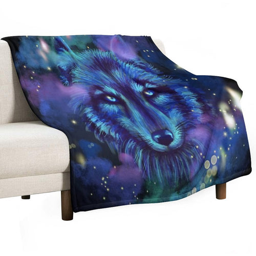 Astral Wolf Velvety-soft Throw Blanket