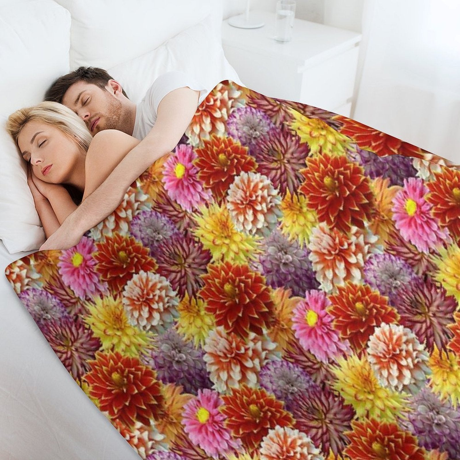 Dahlia Deluge Shrink-resistant Throw Blanket