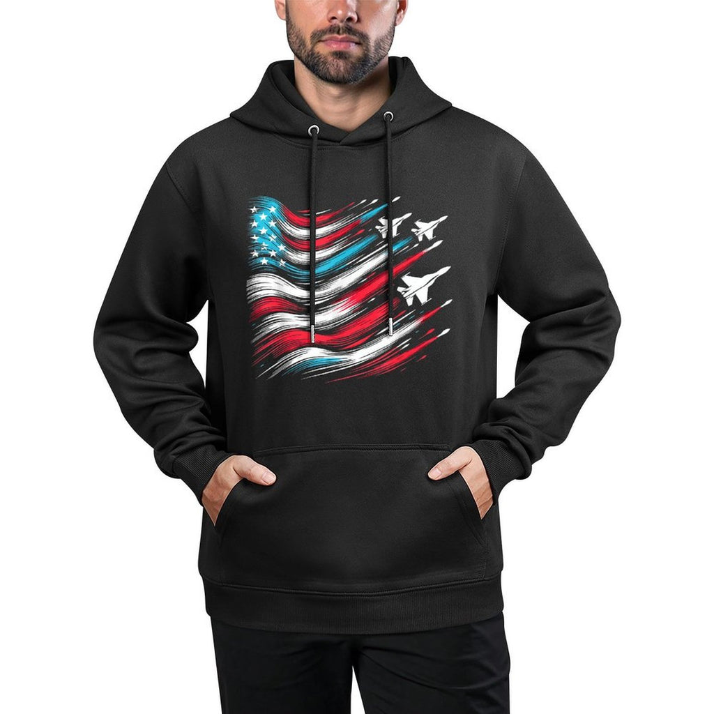 4th of July Jet American Patriotic USA for Men Boys All-Day Comfort Hoodie