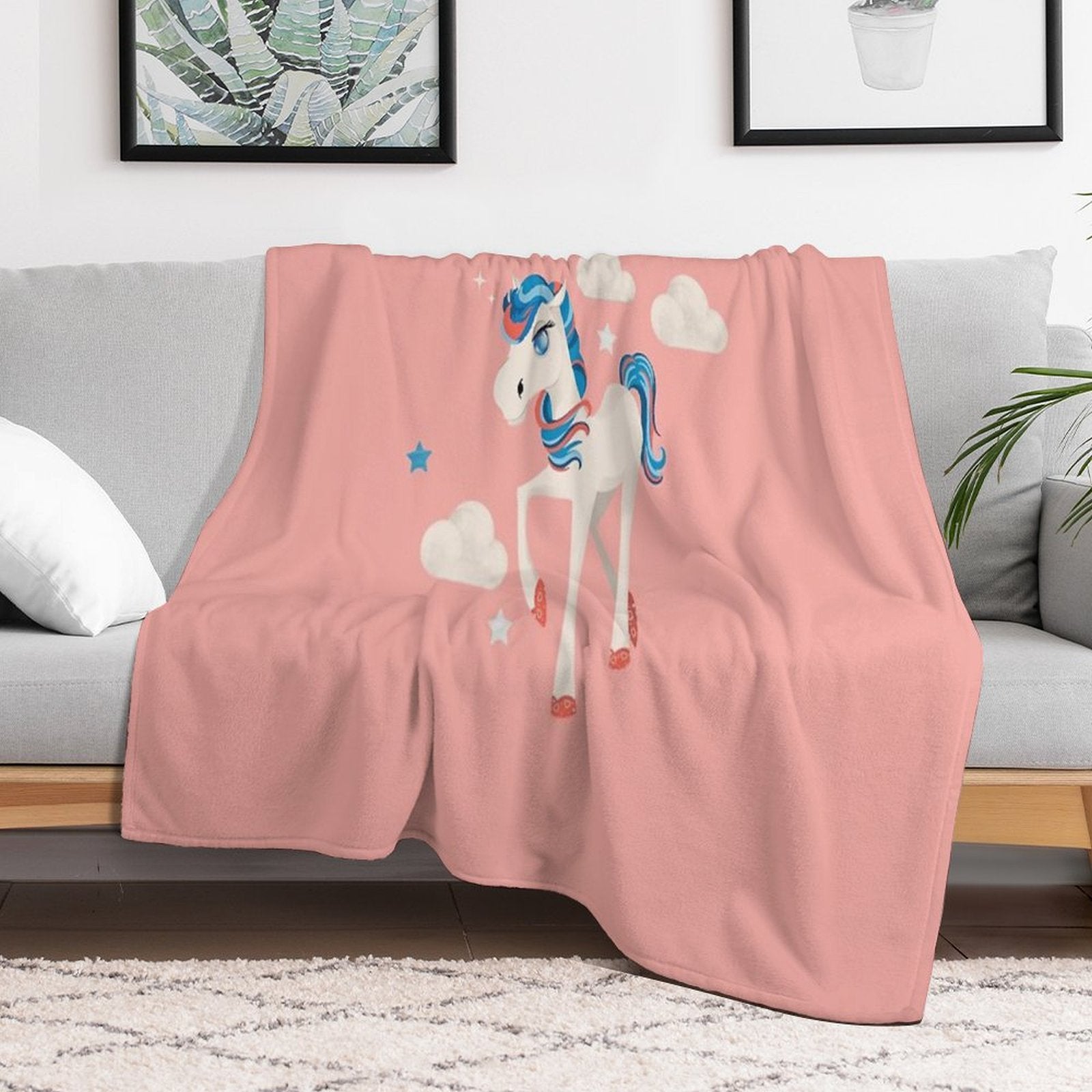 Cute Pony Travel-friendly Throw Blanket