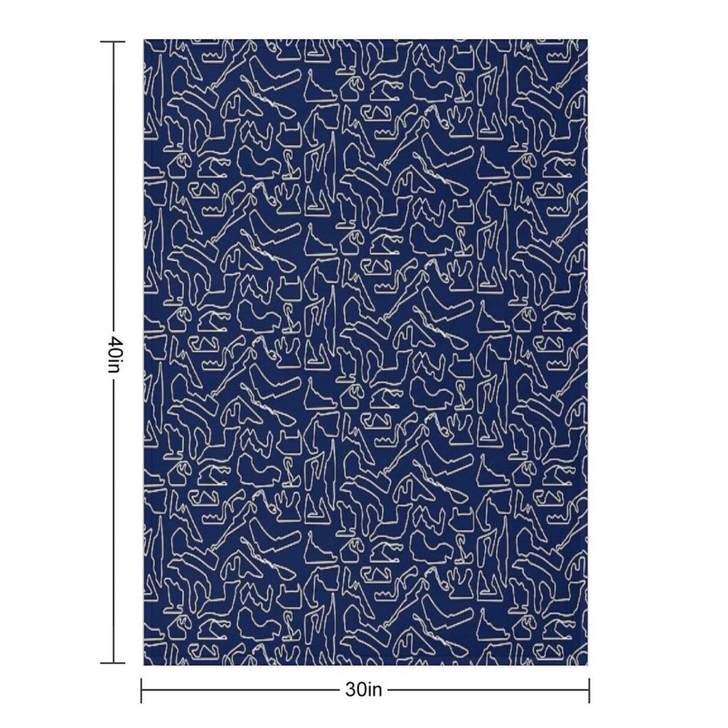 F1 Tracks 2023 (Dark Blue) Eco-conscious Throw Blanket