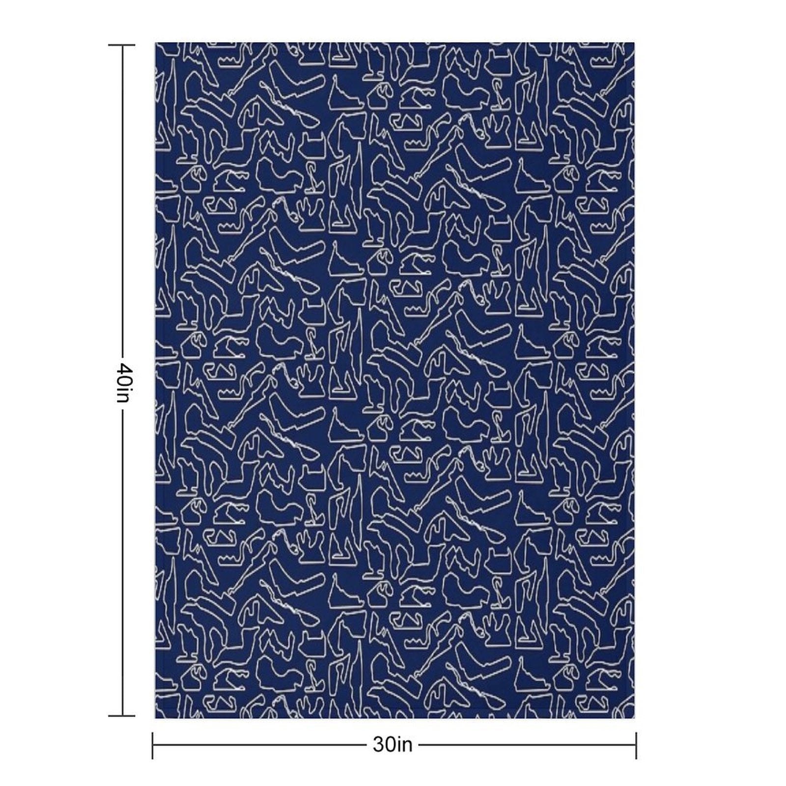 F1 Tracks 2023 (Dark Blue) Eco-conscious Throw Blanket