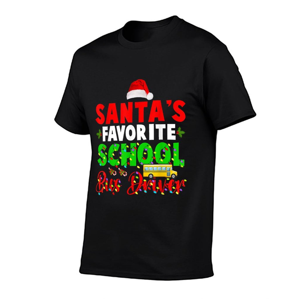Santas Favorite School Bus Driver Christmas Bus Driver  Relaxed-fit T-Shirt