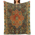 Antique Persian Mohtashem Kashan Rug Print All-season Throw Blanket
