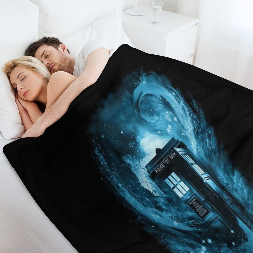 The Color Vortex-blue Version Machine-washable Throw Blanket