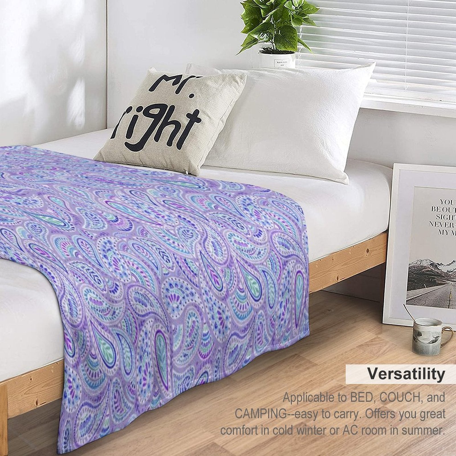 Purple Paisley Eco-conscious Throw Blanket