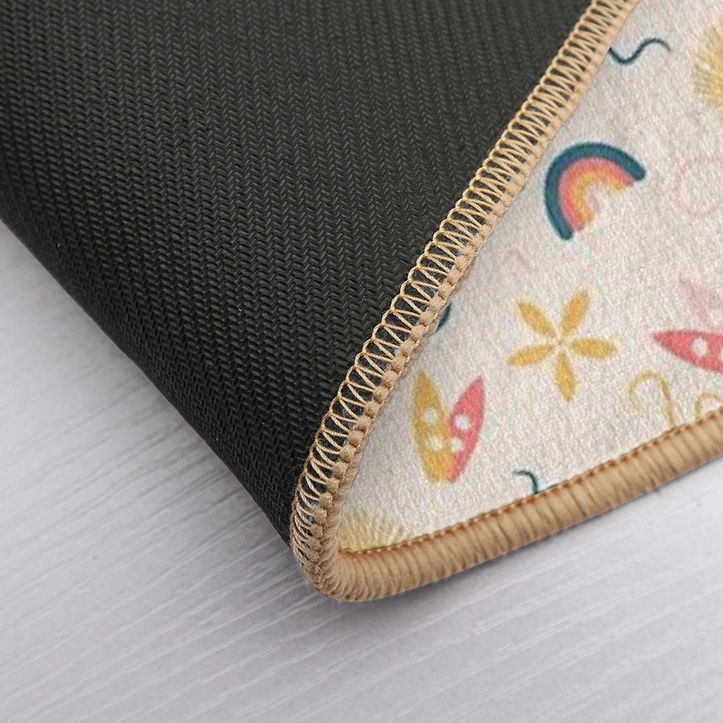 Summer Pattern - Surf, Sun And Rainbow!  Easy Maintenance Bath Mat