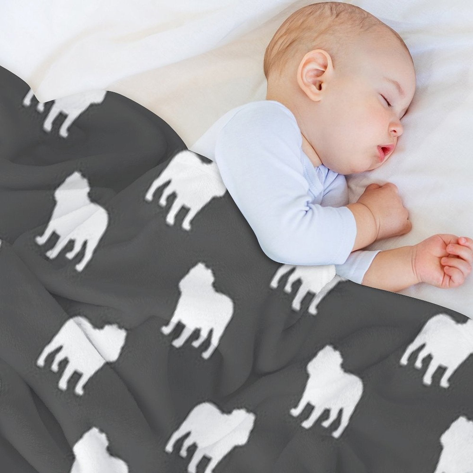 Bulldog Silhouette(s) Premium Throw Blanket