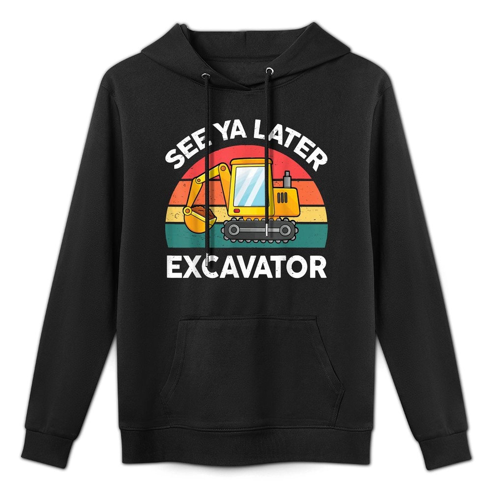 Kids See Ya Later Excavator-Shirt Toddler Boy Construction Shape Retention Hoodie