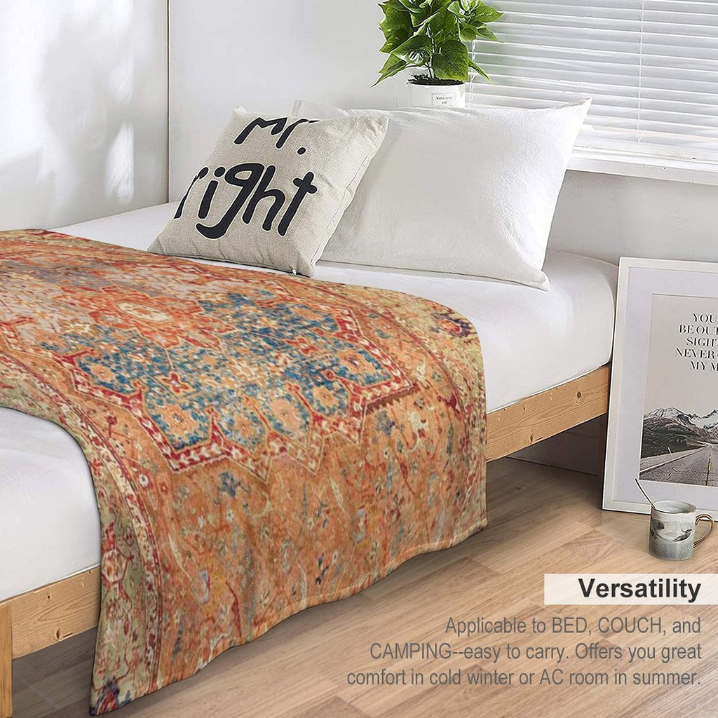 16th Century Persian Carpet Print Plush Throw Blanket
