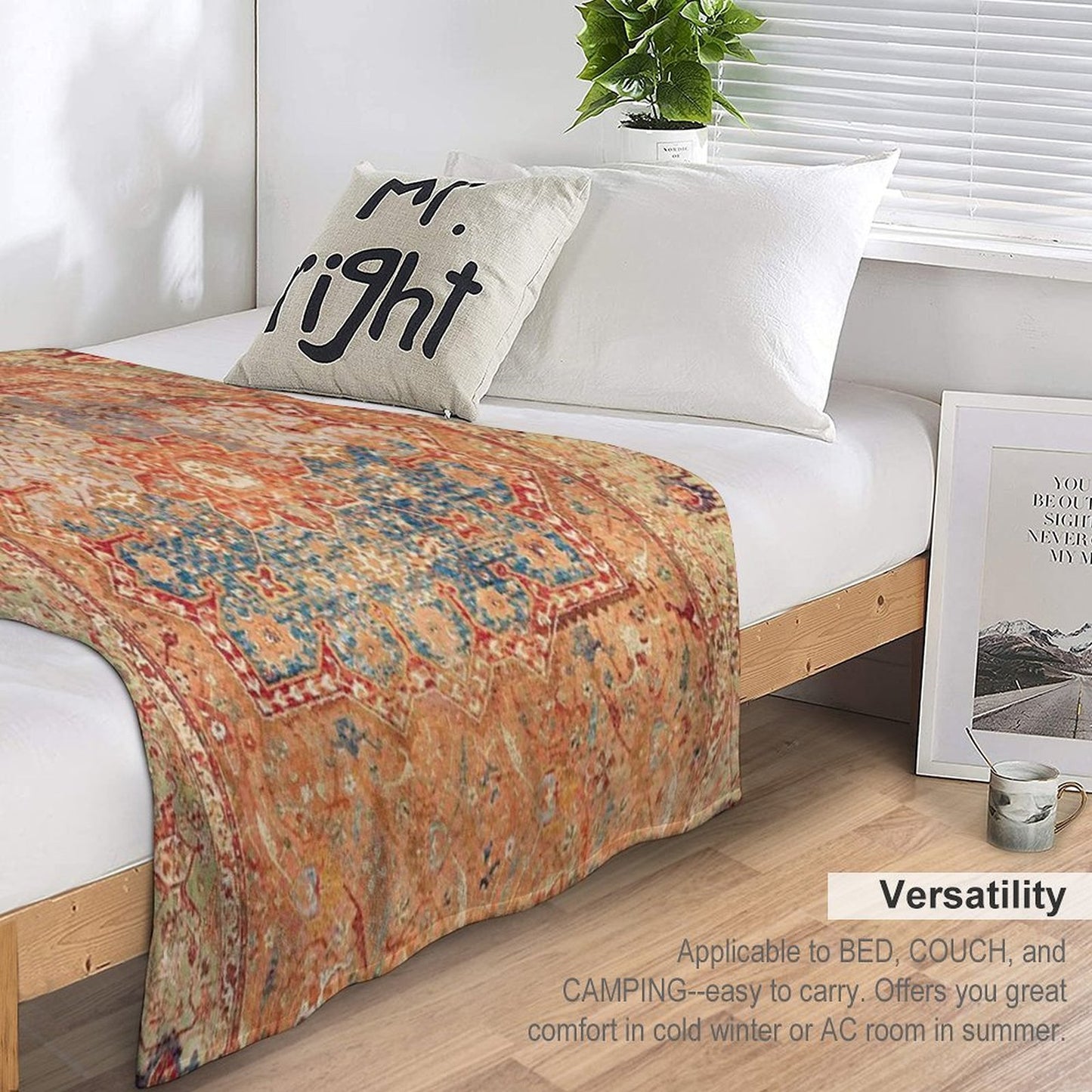 16th Century Persian Carpet Print Plush Throw Blanket