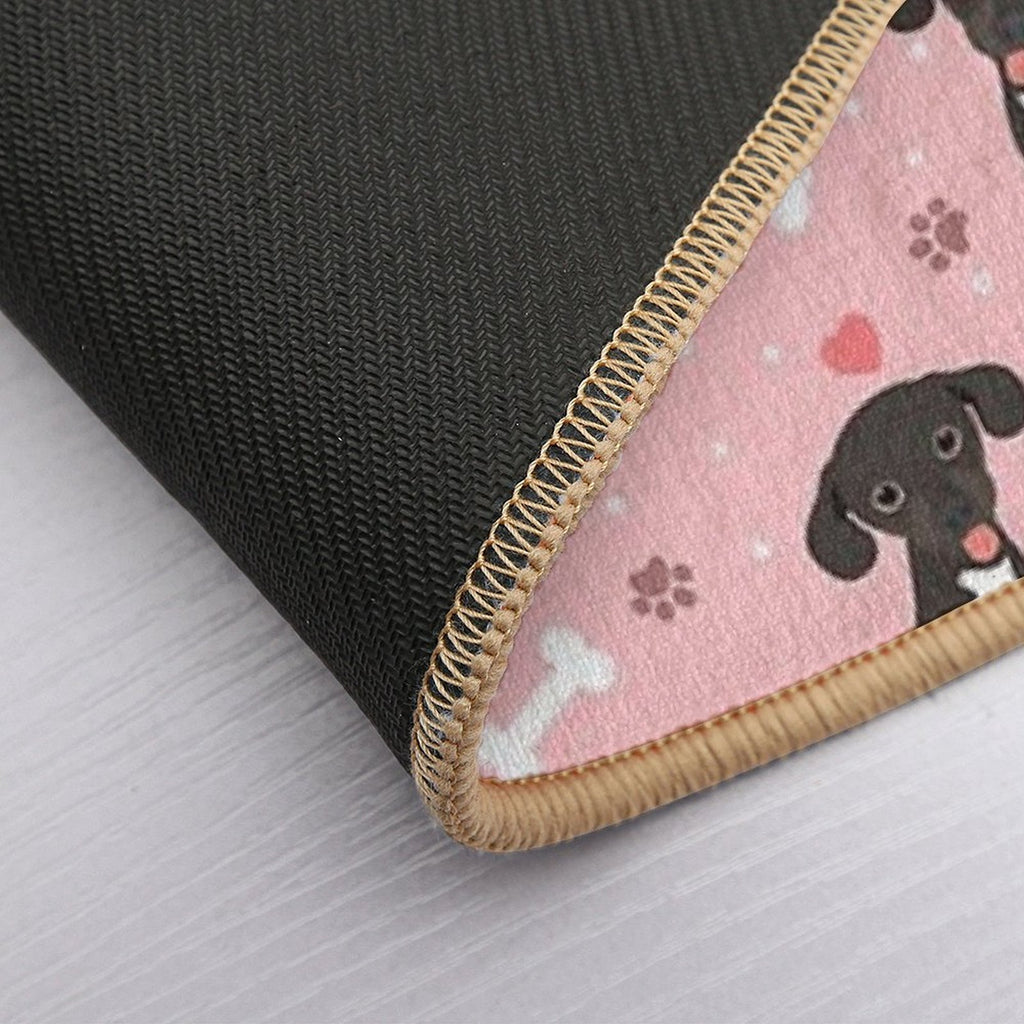 LOVE Black And White Chiweenie Dachshund Chihuahua Mix  Anti-Trip Bath Mat