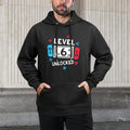 Kids 6th Birthday Boy Level 6 Unlocked Video Game Party Medium-Weight Fabric Hoodie