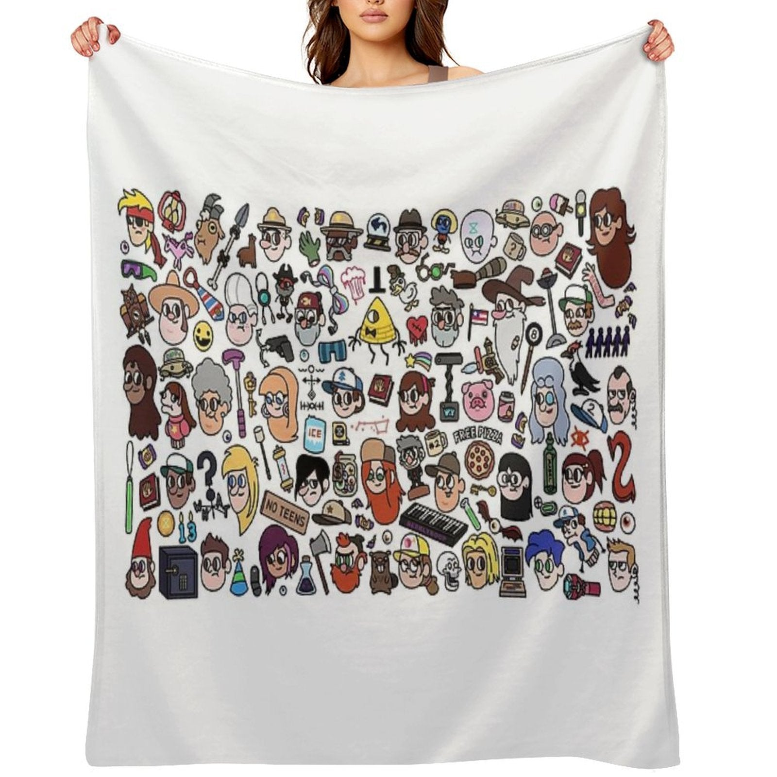 Gravity Falls Doodle Plush Throw Blanket