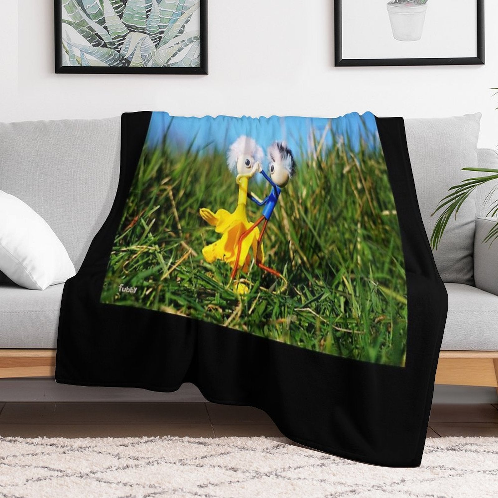 Graceful Dancing Active Fubby Doll Couple. Shrink-resistant Throw Blanket