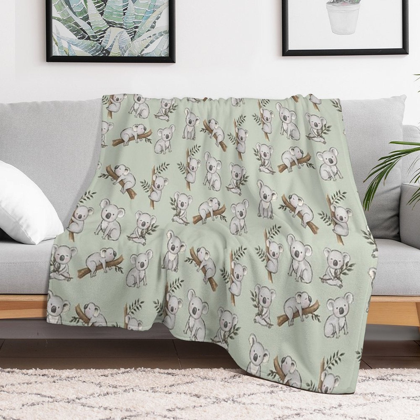 Aussie Animals Cute Koalas Set Shrink-resistant Throw Blanket