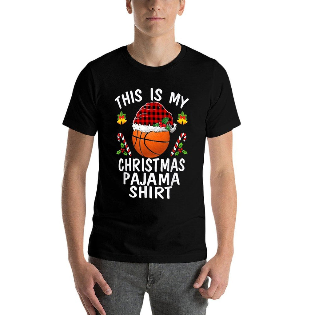This Is My Christmas Pajama Shirts Basketball Santa Boys Men  Fade-proof Color T-Shirt