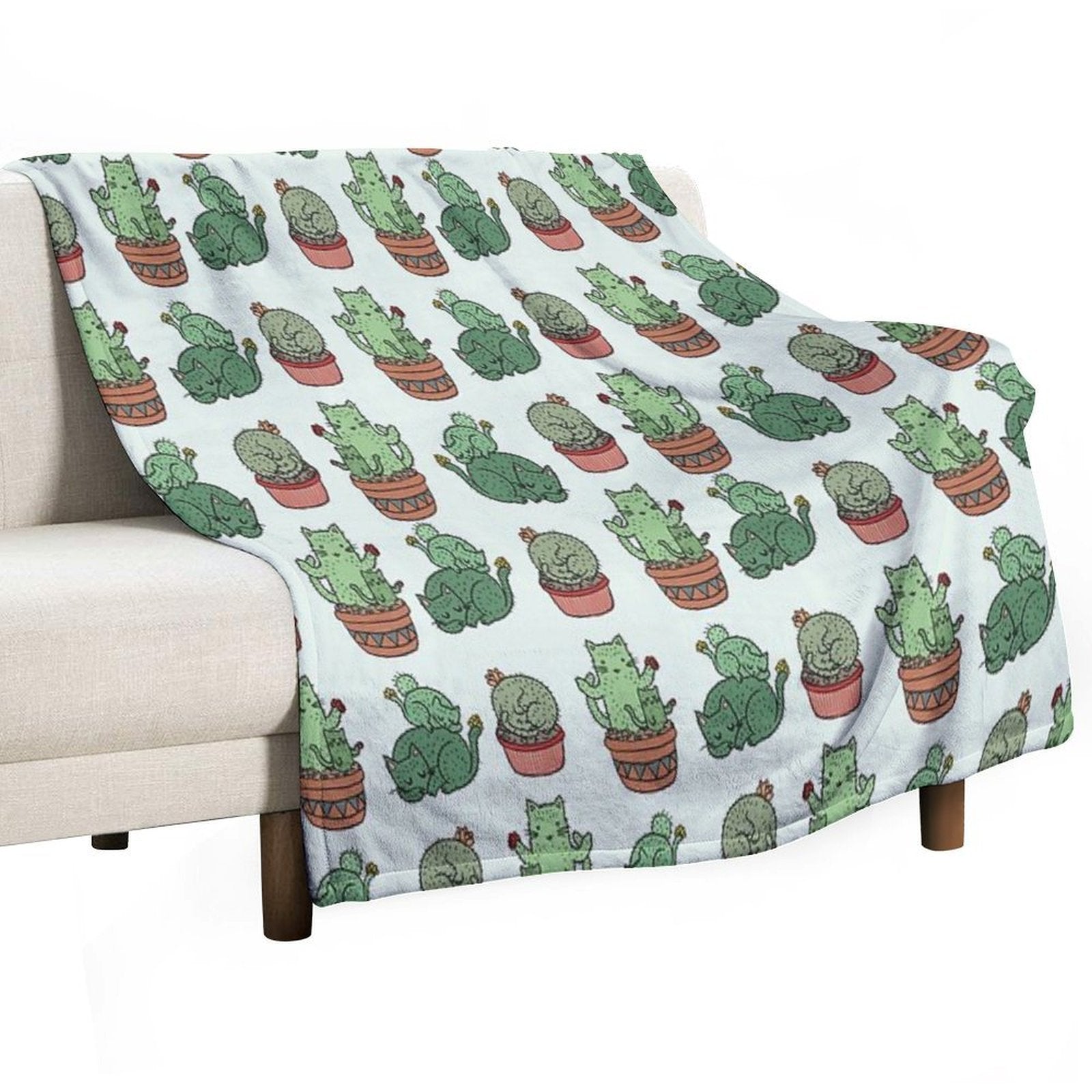Cactus Cats Versatility Throw Blanket