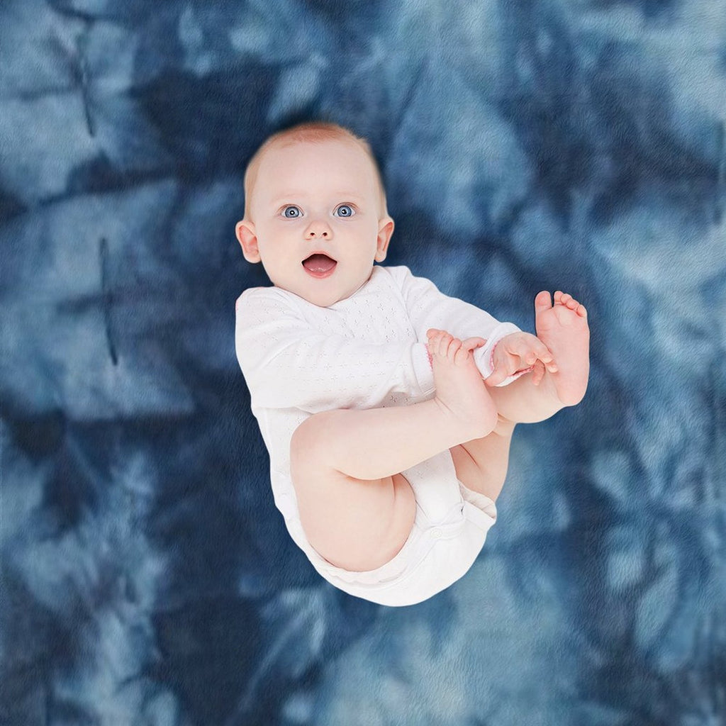 Blue Tie Dye Durable Throw Blanket