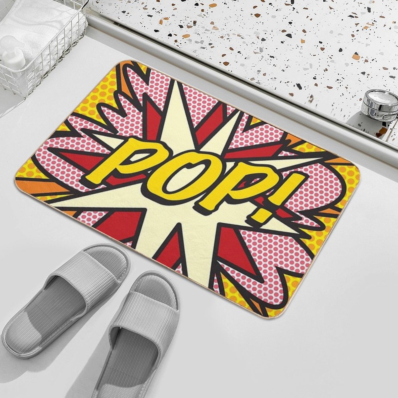 POP Comic Book Pop Art Cool Retro Trendy  Long-Lasting Bath Mat