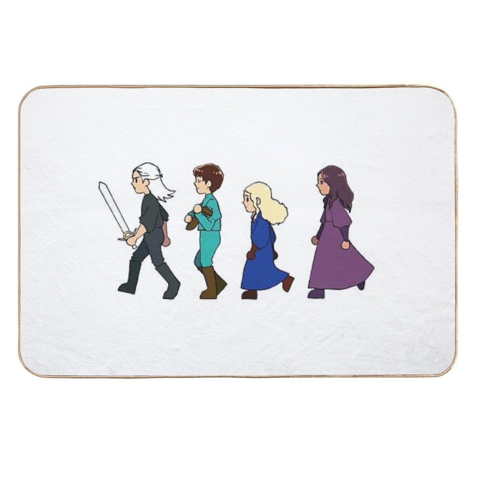 Chibi Witcher Fam  Dirt-Trapping Bath Mat
