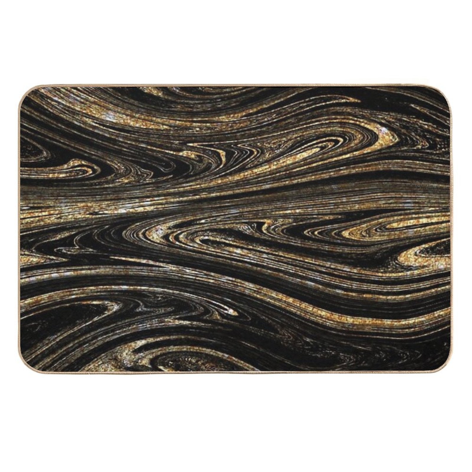 Black Gold Marble  Non-Slip Bath Mat