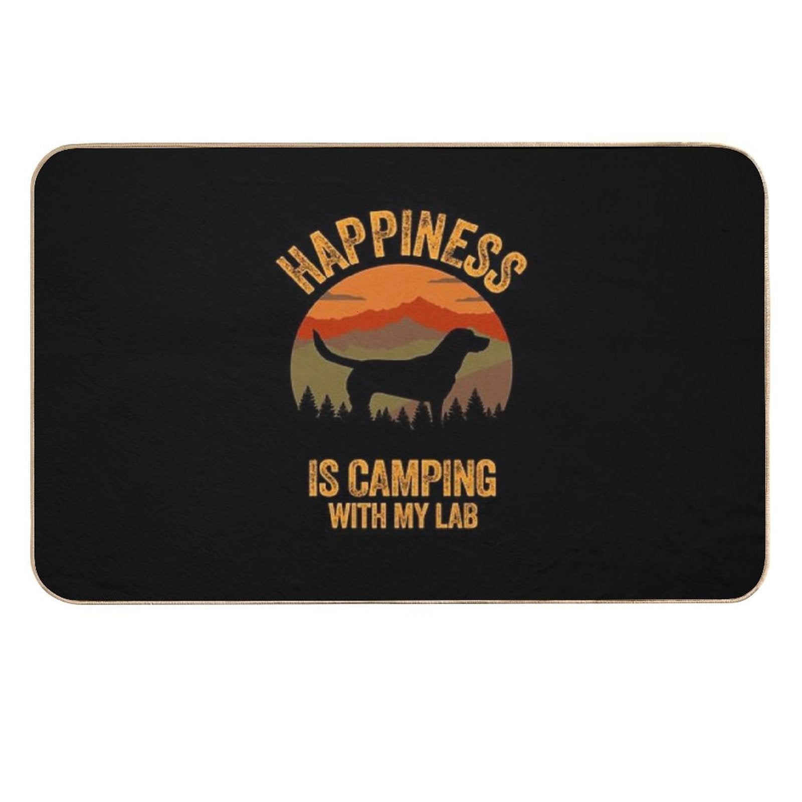 Happiness Is Camping With My Lab Labrador  Dirt-Trapping Bath Mat