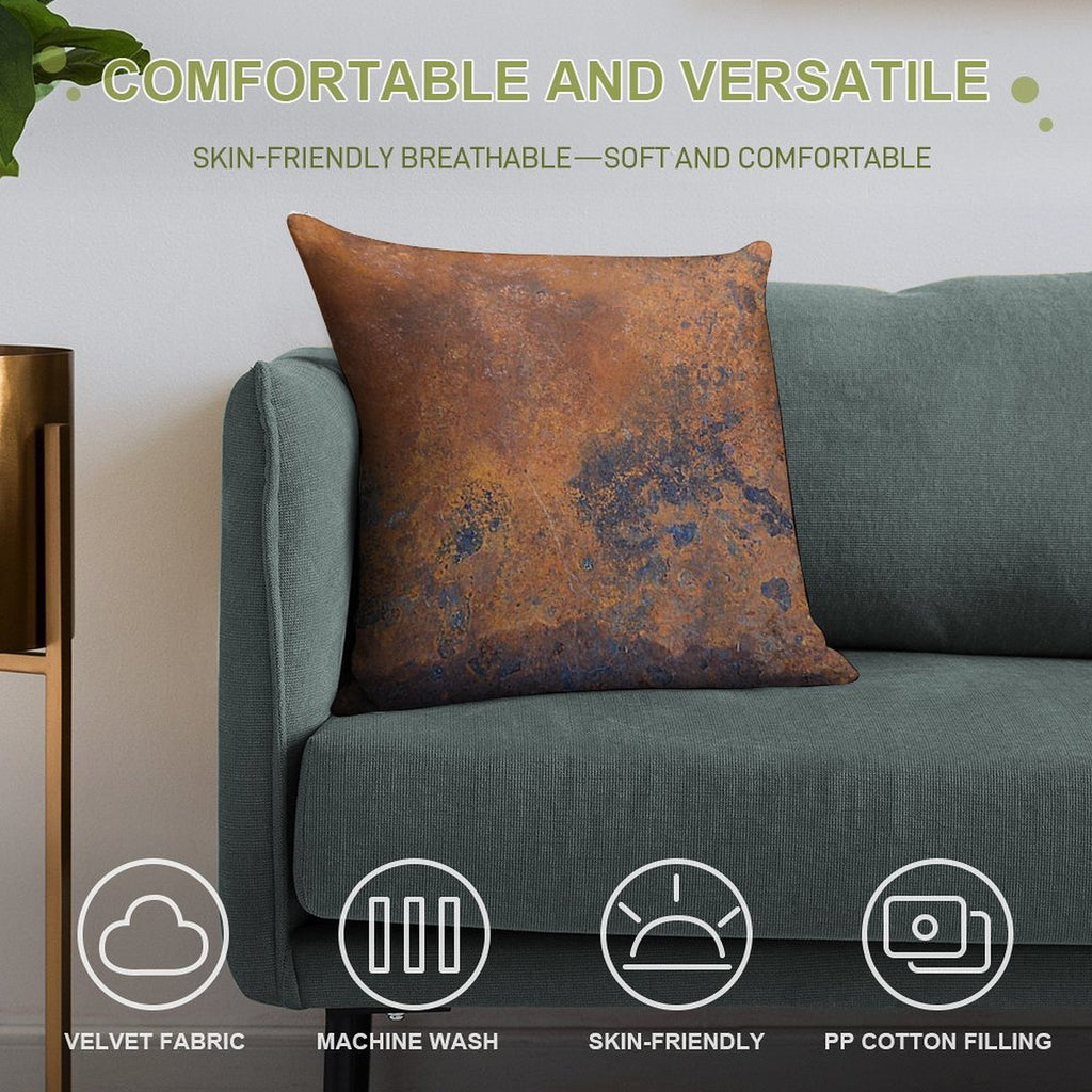 Rust Soft Shrink-Resistant Throw Pillow