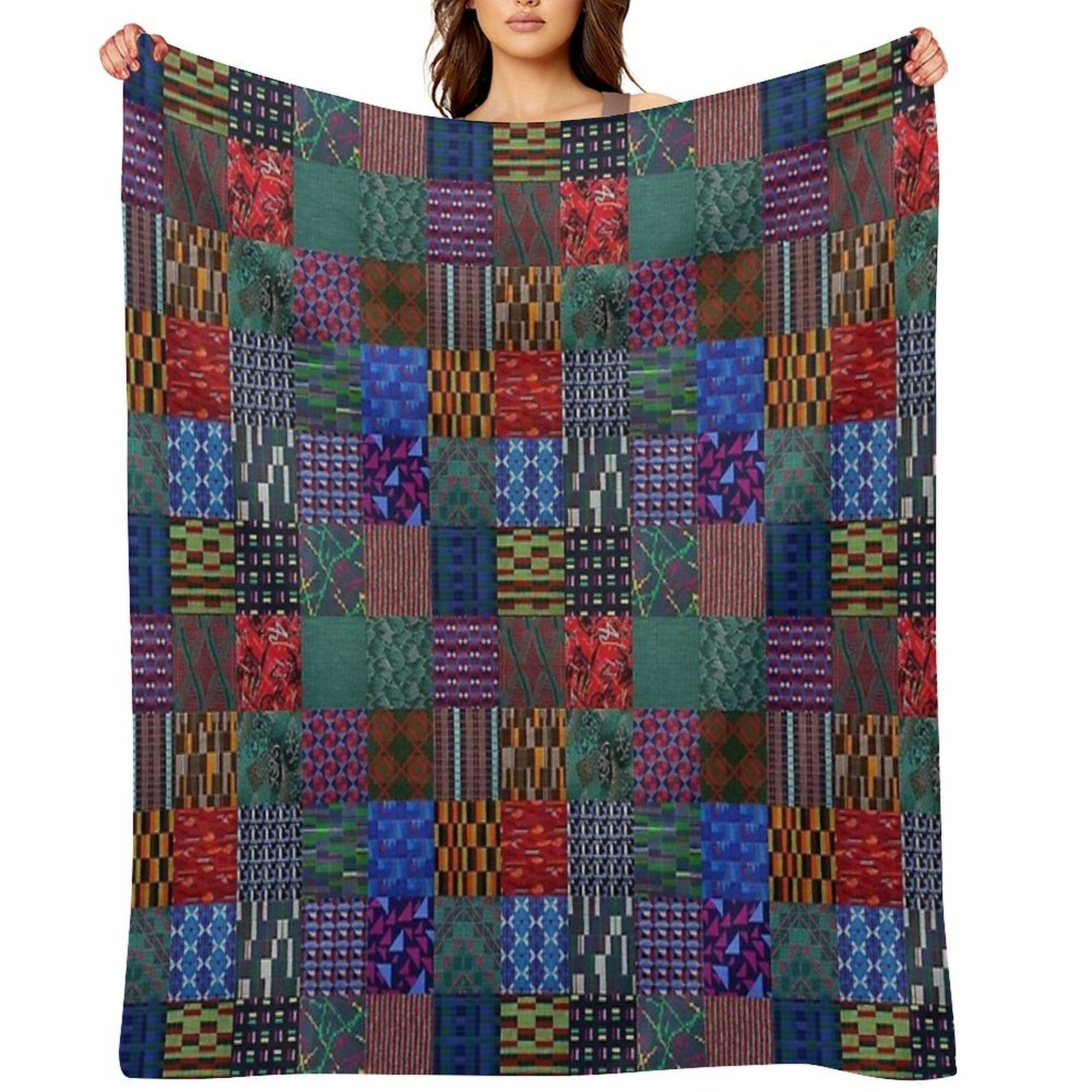 LONDON TRANSPORT FABRIC MONTAGE MOQUETTE SEAT COVER Lightweight Throw Blanket