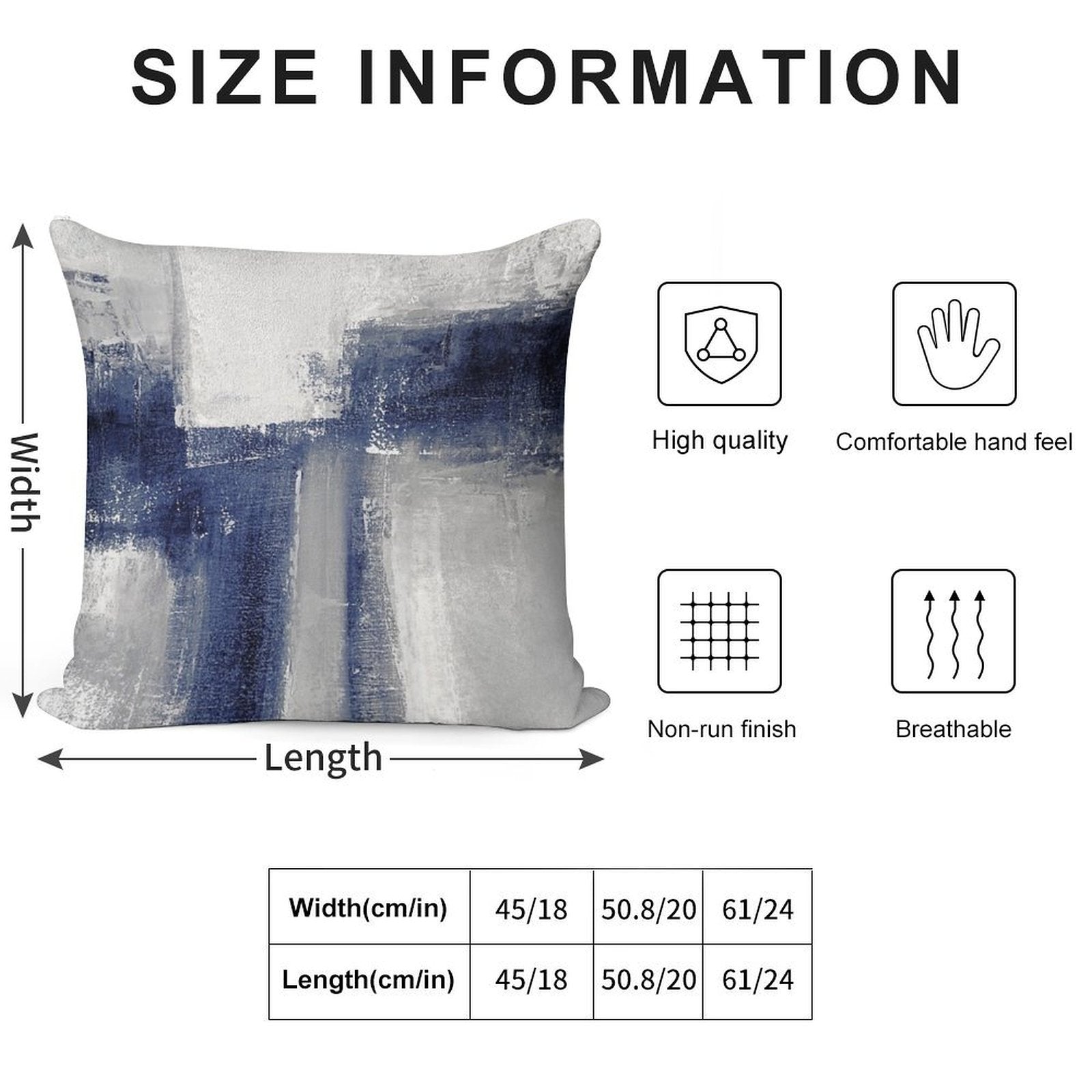 Classic Blue Abstract Soft Ultra-Soft Texture Throw Pillow