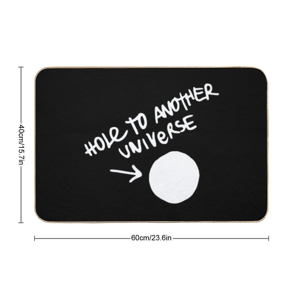 Hole to Another Dimension (white)  Non-Slip Bath Mat