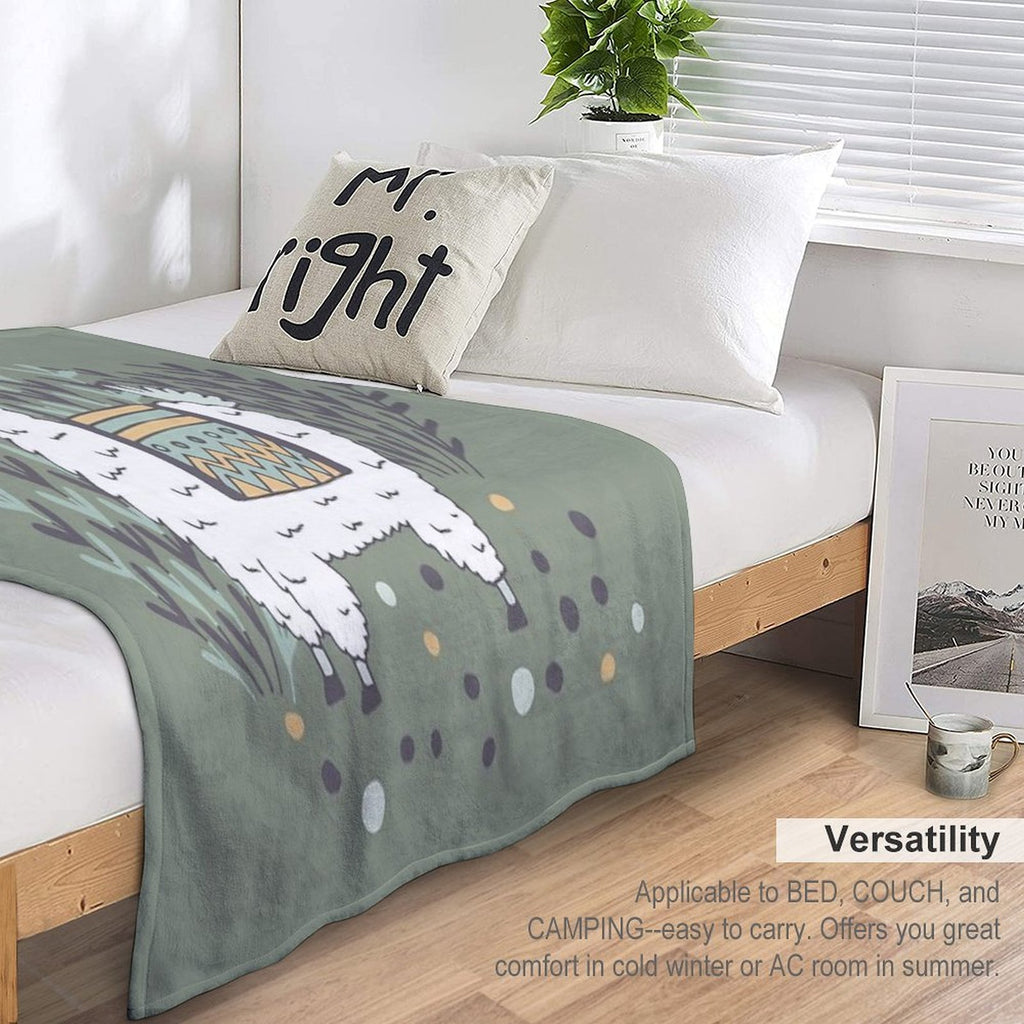 Smug Llama Machine-washable Throw Blanket